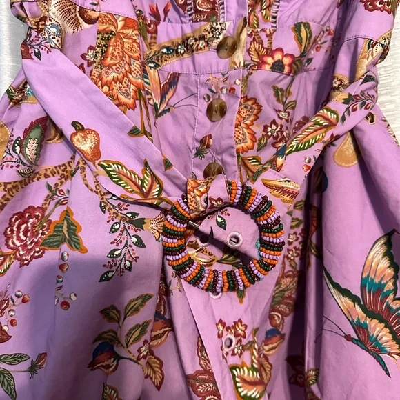 FARM Rio Purple Ruffled Wrap Jumpsuit - Picture 4 of 12